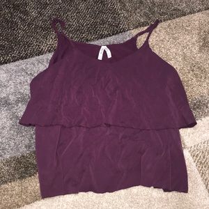 purple flowy top